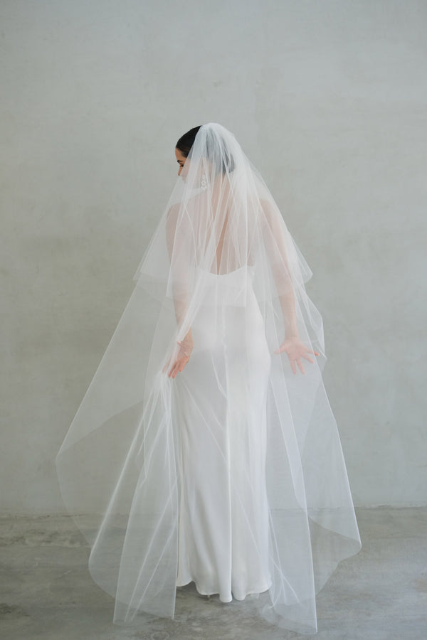 LAYLA Veil, Two Tier Veil, Veil, Fingertip Veil, Sheer Veil, Wedding Veil,  Bridal Veil, Made in Australia. 