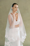 CORINNE II | Drop Veil with Lace Trim