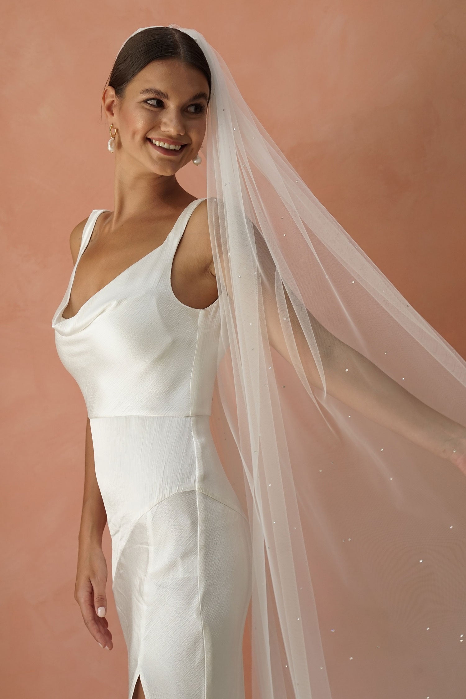 STELLA I | One Tier Veil with Crystals