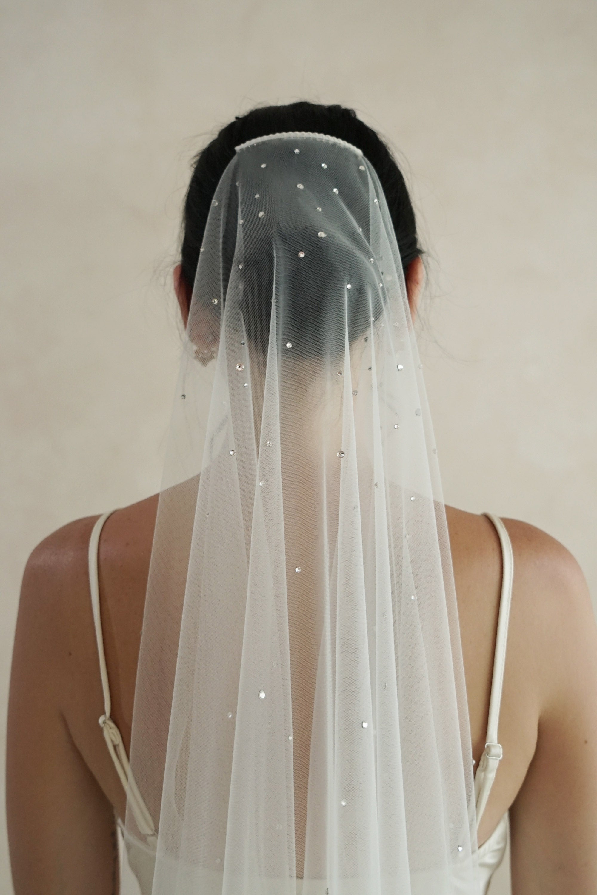 STELLA I | One Tier Veil with Crystals