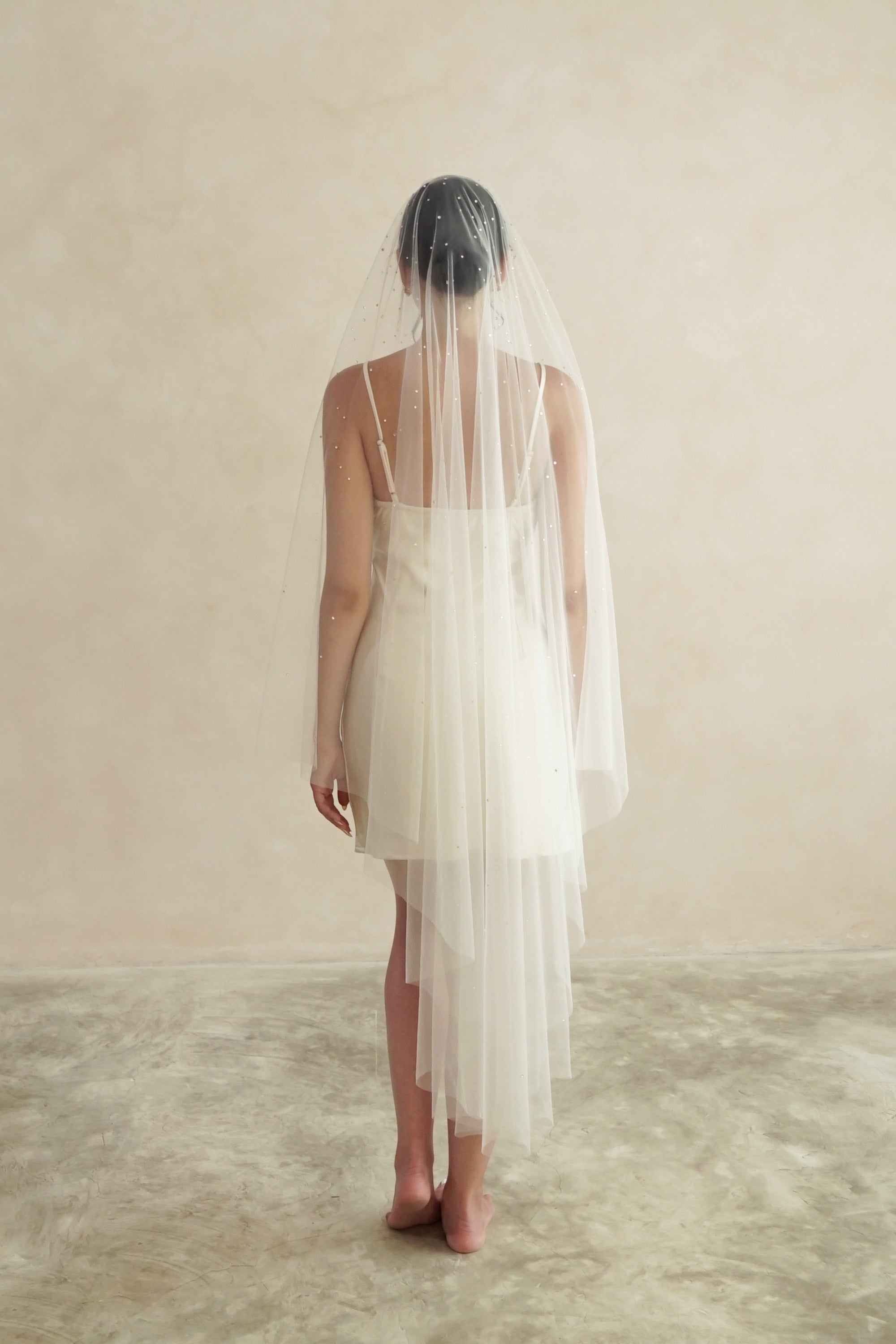 STELLA II | Drop Veil with Crystals