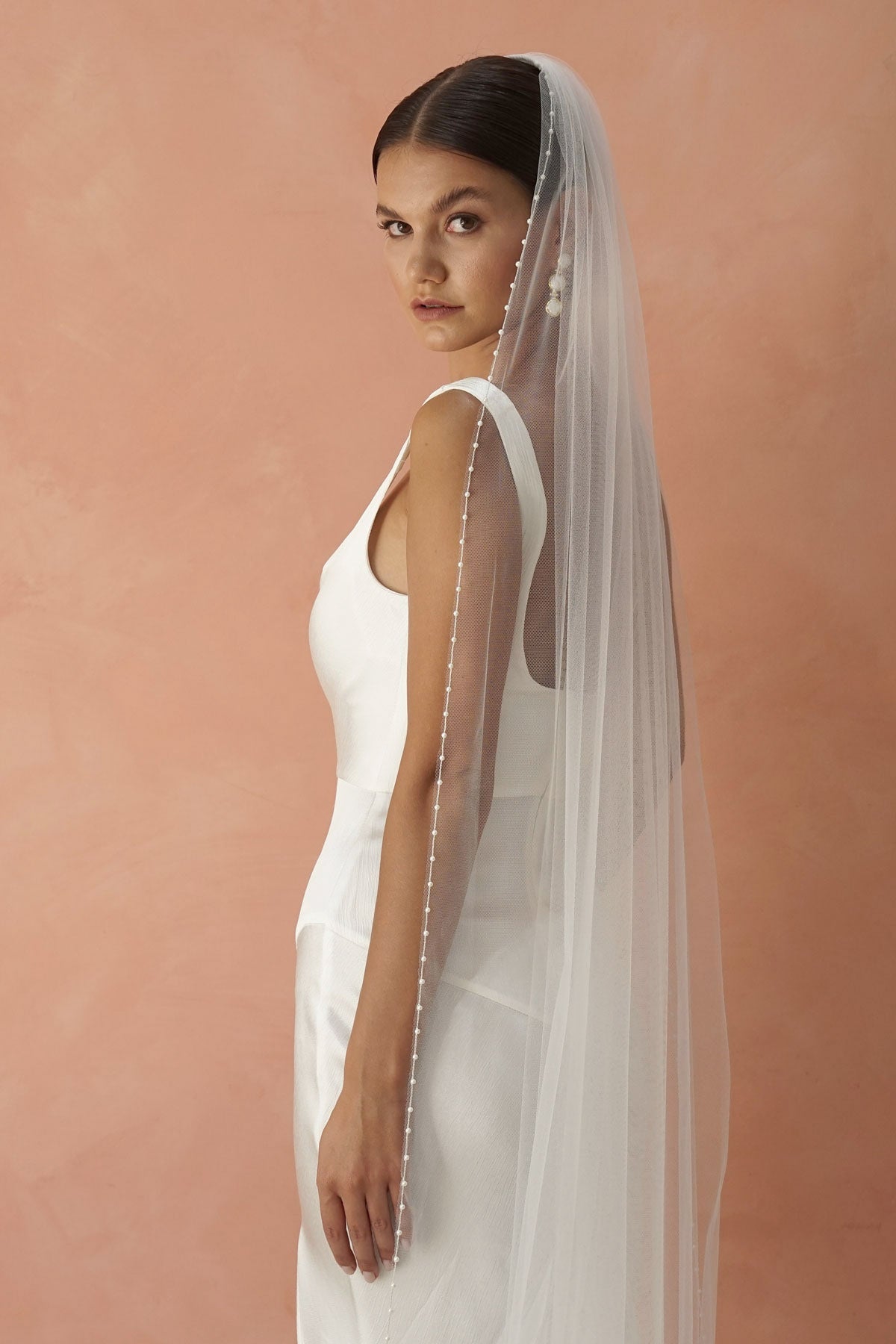 Pearl Cathedral Drop Wedding Veil, Pearl Bridal Veil, Sydney, Australia –  MWBRIDALSTORE