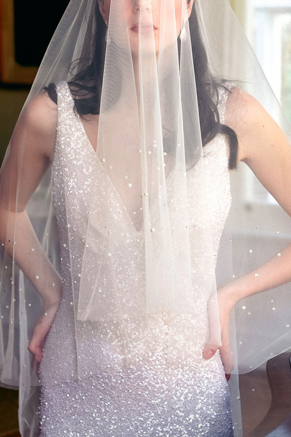 Swarovski Crystal Veil  Ivory Wedding Veils with Crystals